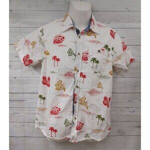 Eighty Eight Men's Shirt Hawaiian Girls Beach Palm Trees Coconuts Sz S